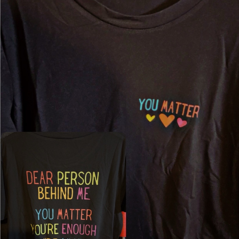 Black T-Shirt with Colorful Positive Message
